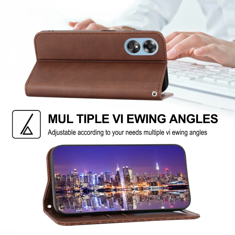 For OPPO Reno8 T 4G Global Cubic Grid Calf Texture Magnetic Leather Phone Case