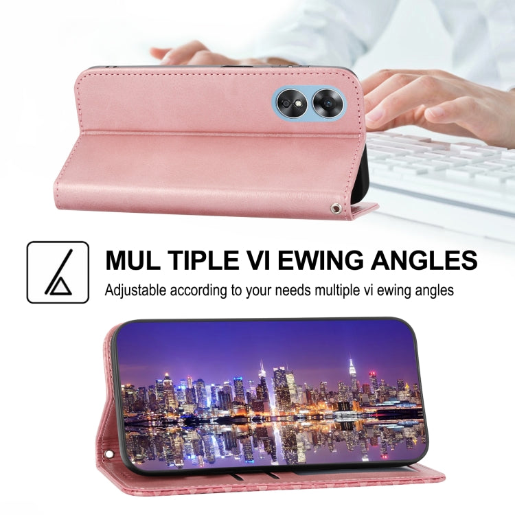 For OPPO Reno8 T 4G Global Cubic Grid Calf Texture Magnetic Leather Phone Case