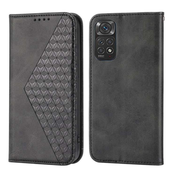 For Xiaomi Redmi K60/K60 Pro Cubic Grid Calf Texture Magnetic Leather Phone Case