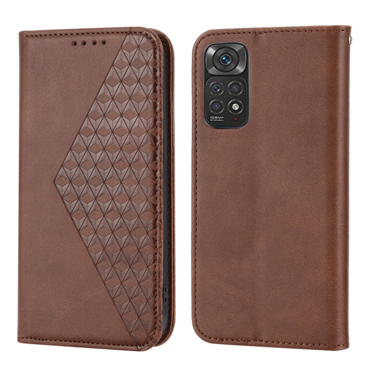 For Xiaomi Redmi K60/K60 Pro Cubic Grid Calf Texture Magnetic Leather Phone Case