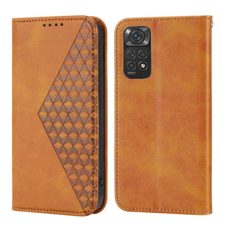 For Xiaomi Redmi K60/K60 Pro Cubic Grid Calf Texture Magnetic Leather Phone Case