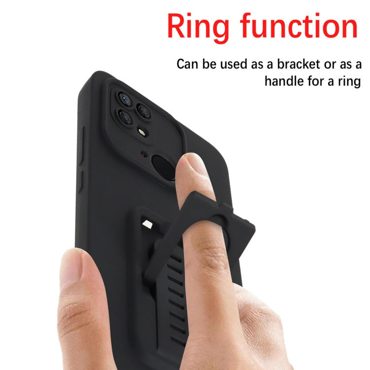 For Xiaomi Redmi 10 4G / Redmi 10C Strap Holder Shockproof Protective Phone Case with Lens Film