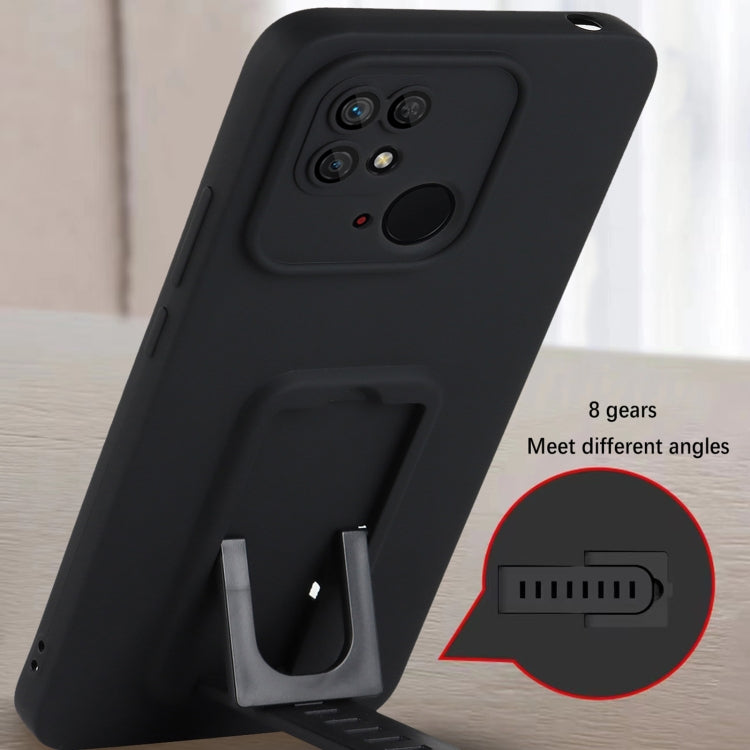 For Xiaomi Redmi 10 4G / Redmi 10C Strap Holder Shockproof Protective Phone Case with Lens Film