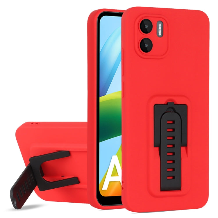For Xiaomi Redmi A1 4G Strap Holder Shockproof Protective Phone Case with Lens Film