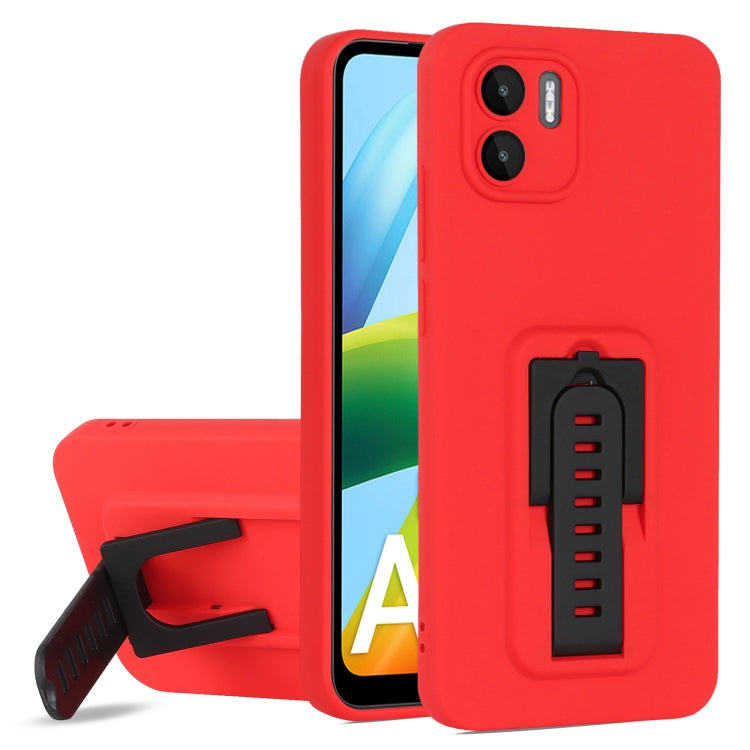 For Xiaomi Redmi A1+ 4G Strap Holder Shockproof Protective Phone Case with Lens Film