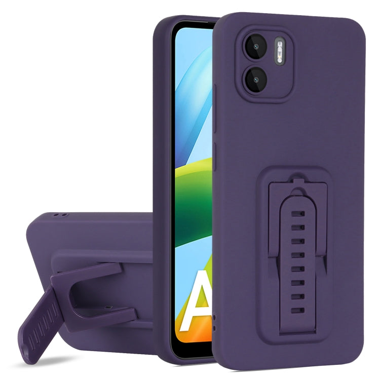 For Xiaomi Redmi A1+ 4G Strap Holder Shockproof Protective Phone Case with Lens Film