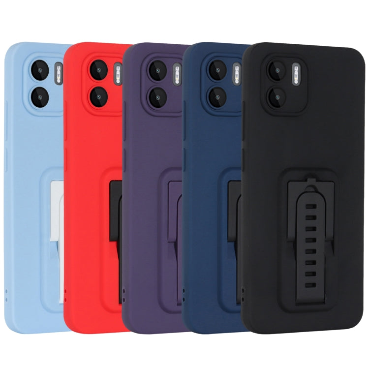 For Xiaomi Redmi A1+ 4G Strap Holder Shockproof Protective Phone Case with Lens Film