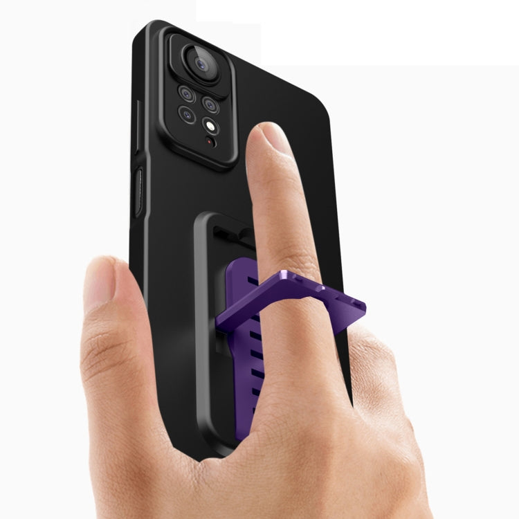 For Xiaomi Redmi Note 11S / Redmi Note 11 4G Global Strap Holder Shockproof Protective Phone Case with Lens Film