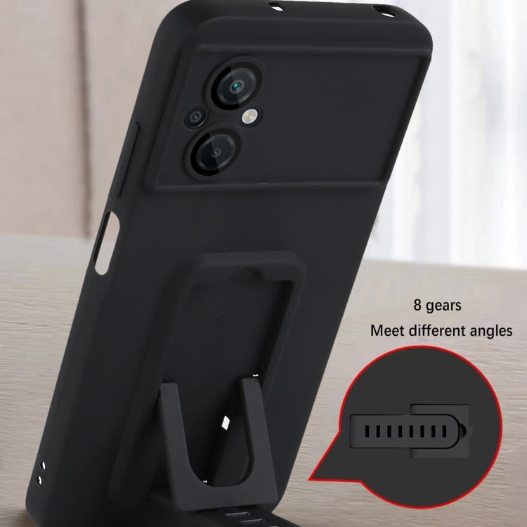 For Xiaomi Poco M4 / M5 5G Strap Holder Shockproof Protective Phone Case with Lens Film