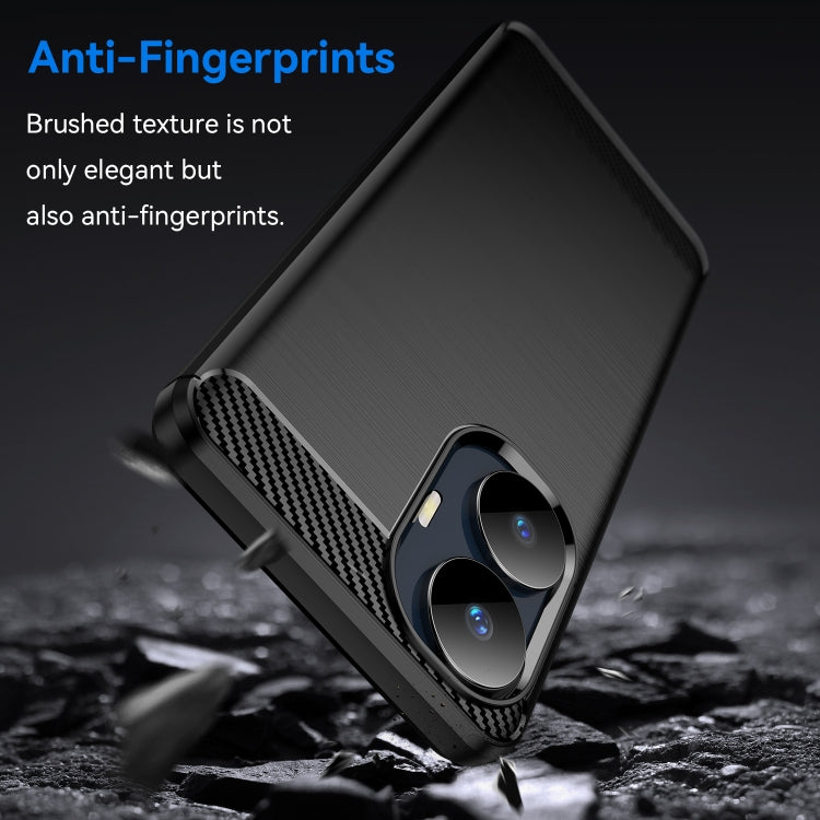 For Realme C55 Brushed Texture Carbon Fiber TPU Phone Case