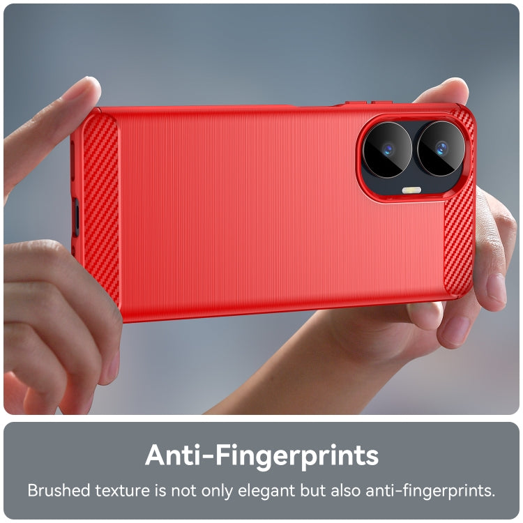 For Realme C55 Brushed Texture Carbon Fiber TPU Phone Case