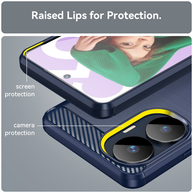 For Realme C55 Brushed Texture Carbon Fiber TPU Phone Case