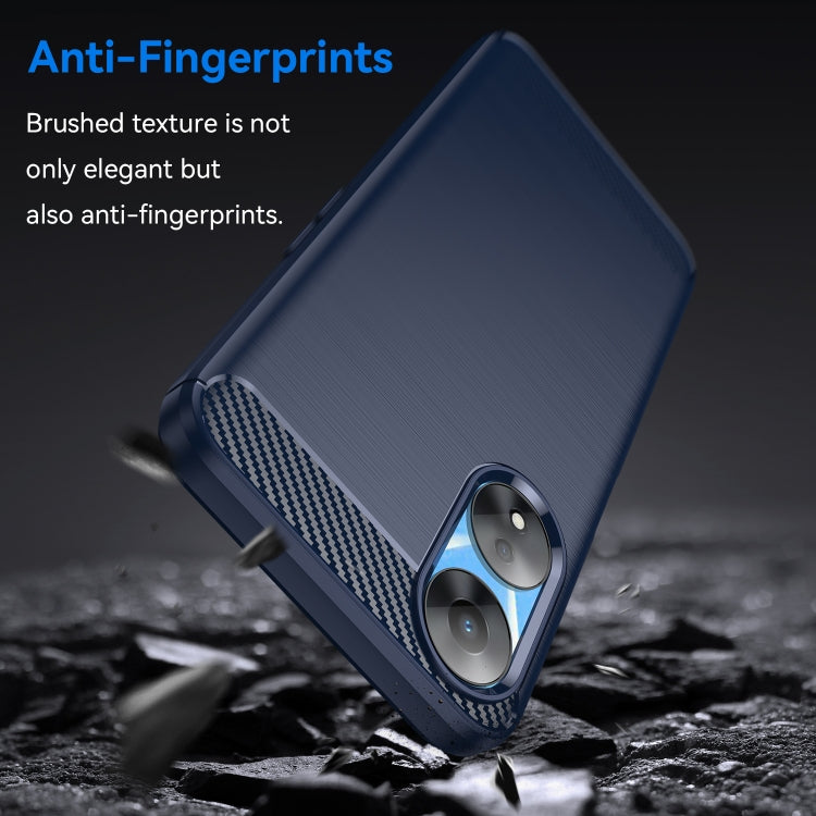 For OPPO A58 5G Brushed Texture Carbon Fiber TPU Phone Case