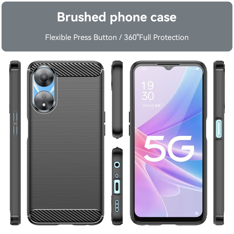 For OPPO A58X 5G Brushed Texture Carbon Fiber TPU Phone Case