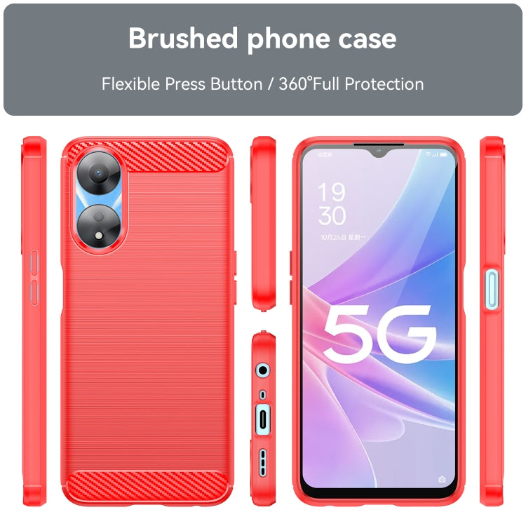 For OPPO A58X 5G Brushed Texture Carbon Fiber TPU Phone Case