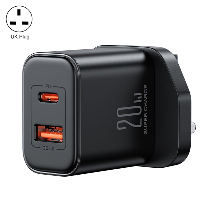J0YROOM TCF05 20W USB+USB-C/Type-C Fast Charger, Specification:UK Plug