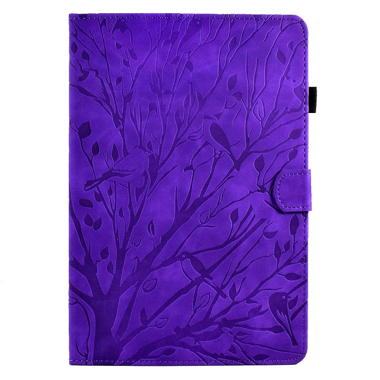For Amazon Fire HD 10 Plus / HD 10 2021 Fortune Tree Pressure Flower PU Tablet Case with Wake-up / Sleep Function
