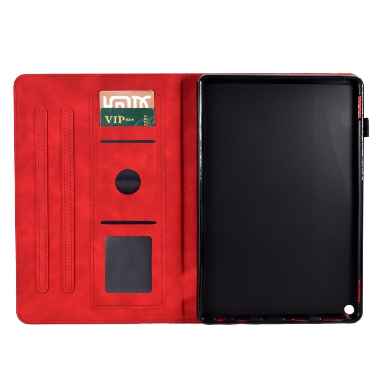 For Amazon Fire HD 10 Plus / HD 10 2021 Fortune Tree Pressure Flower PU Tablet Case with Wake-up / Sleep Function