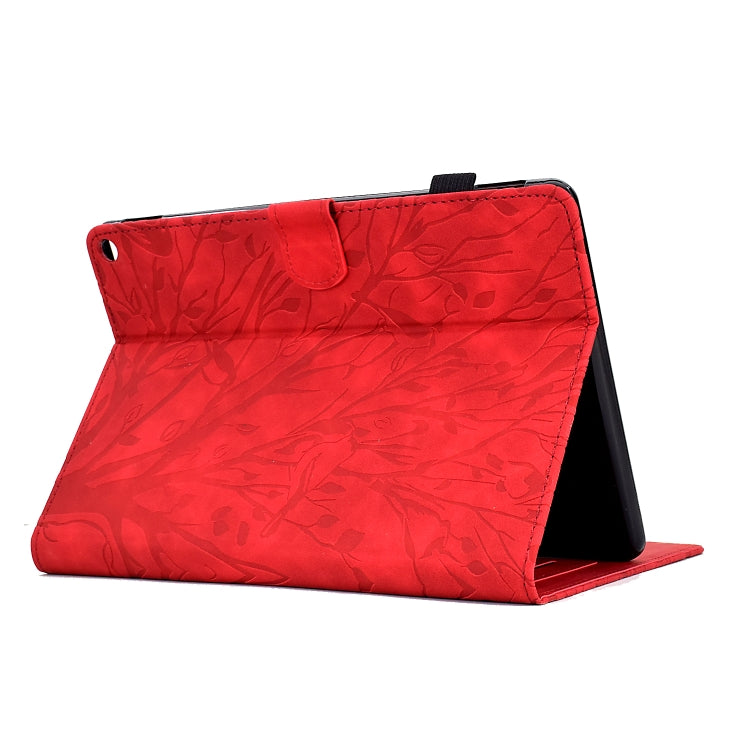 For Amazon Fire HD 10 Plus / HD 10 2021 Fortune Tree Pressure Flower PU Tablet Case with Wake-up / Sleep Function