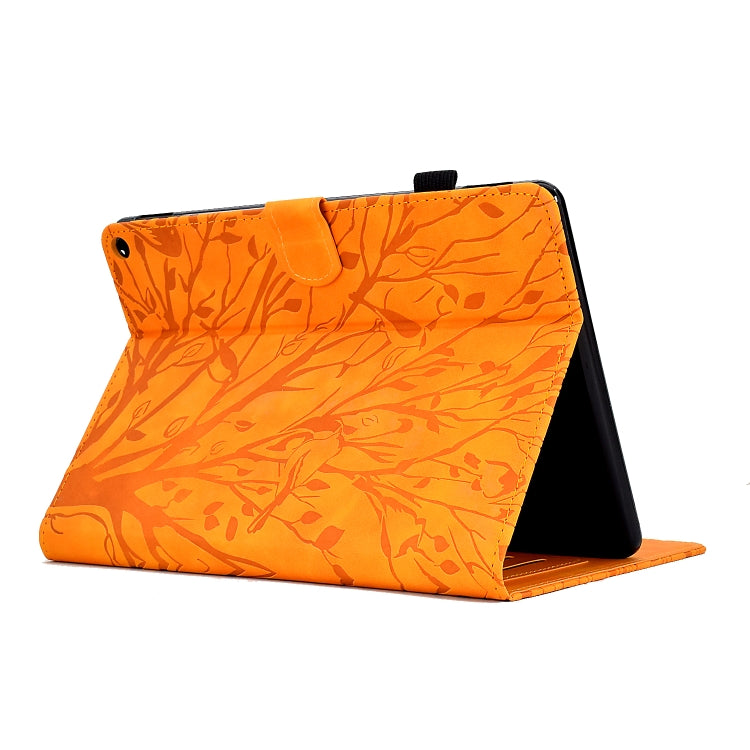 For Amazon Fire HD 10 Plus / HD 10 2021 Fortune Tree Pressure Flower PU Tablet Case with Wake-up / Sleep Function