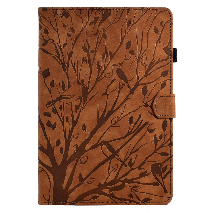 For Amazon Fire HD 10 Plus / HD 10 2021 Fortune Tree Pressure Flower PU Tablet Case with Wake-up / Sleep Function