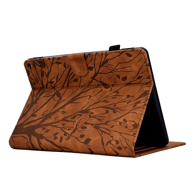 For Amazon Fire HD 10 Plus / HD 10 2021 Fortune Tree Pressure Flower PU Tablet Case with Wake-up / Sleep Function