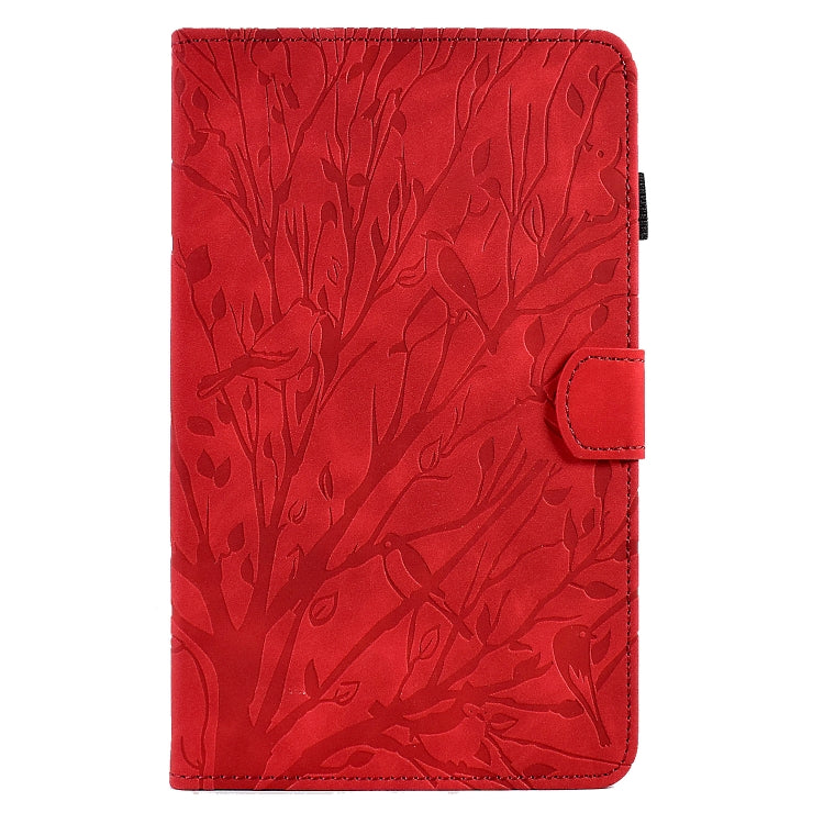 For Amazon Fire 7 2015 2017 2019 Fortune Tree Pressure Flower PU Tablet Case with Wake-up / Sleep Function