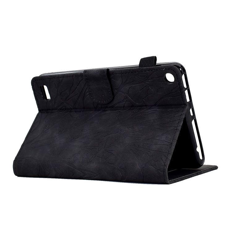 For Amazon Fire 7 2015 2017 2019 Fortune Tree Pressure Flower PU Tablet Case with Wake-up / Sleep Function