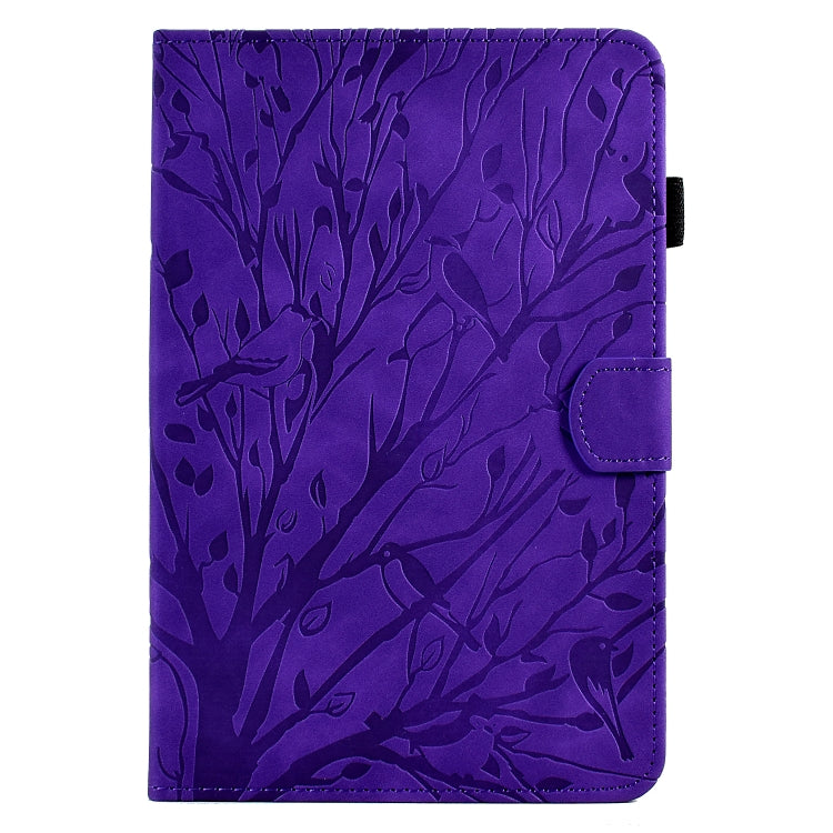 For Amazon Fire 7 2022 Fortune Tree Pressure Flower PU Tablet Case with Wake-up / Sleep Function