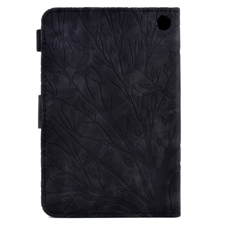 For Amazon Fire 7 2022 Fortune Tree Pressure Flower PU Tablet Case with Wake-up / Sleep Function