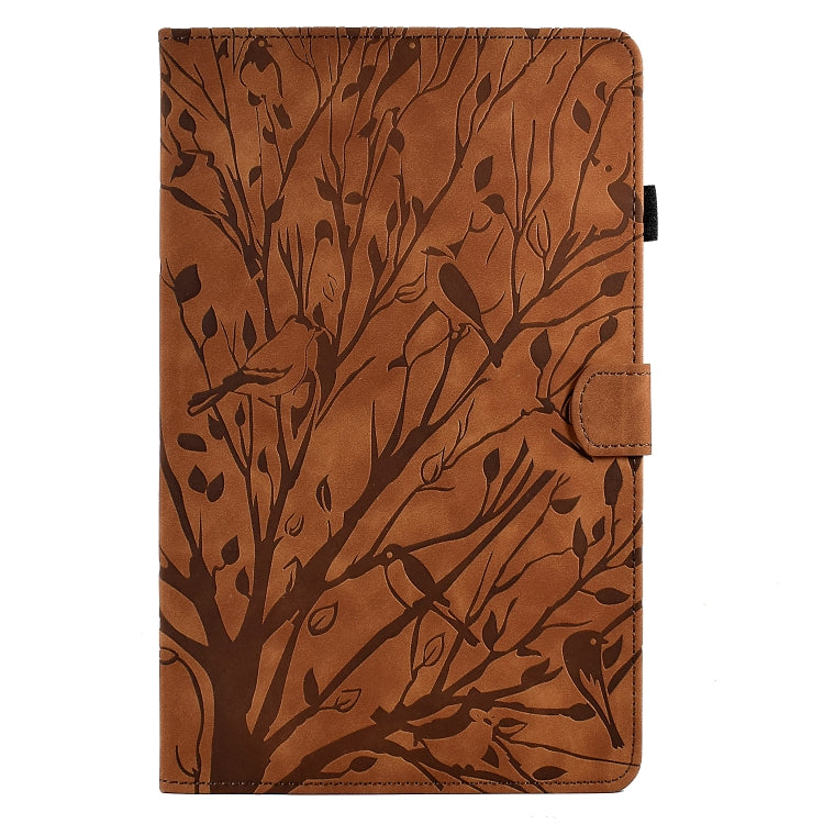 For Lenovo M10 HD 2nd X306X Fortune Tree Pressure Flower PU Tablet Case with Wake-up / Sleep Function