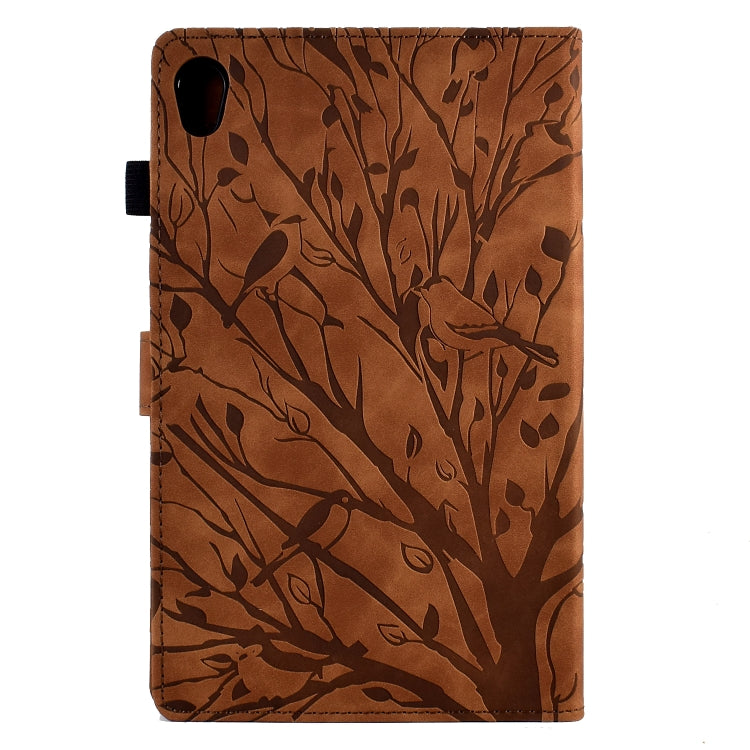 For Lenovo M10 HD 2nd X306X Fortune Tree Pressure Flower PU Tablet Case with Wake-up / Sleep Function