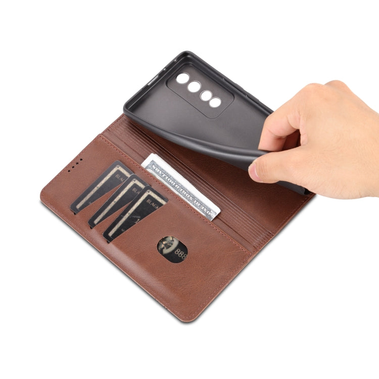 For Honor 80 GT AZNS Magnetic Calf Texture Flip Leather Phone Case