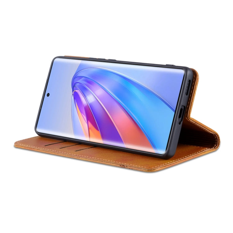 For Honor X50 AZNS Magnetic Calf Texture Flip Leather Phone Case