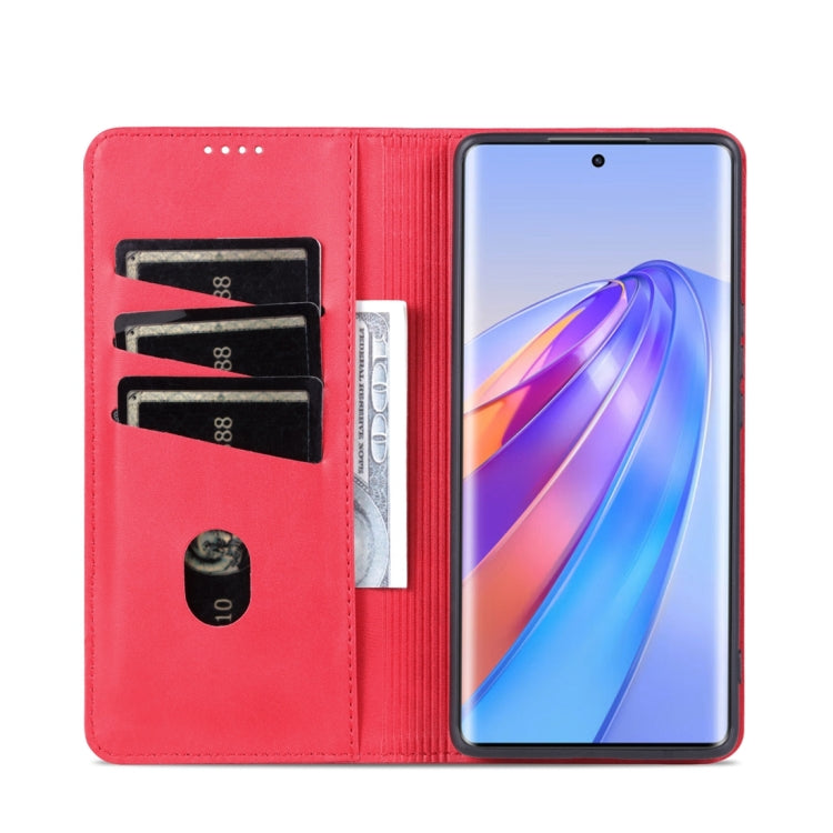 For Honor X50 AZNS Magnetic Calf Texture Flip Leather Phone Case