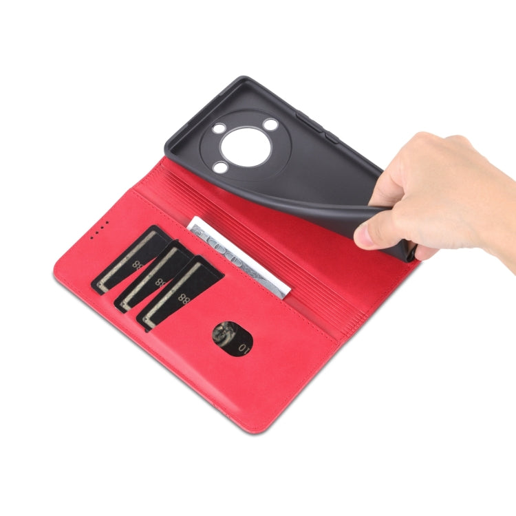 For Honor X50 AZNS Magnetic Calf Texture Flip Leather Phone Case