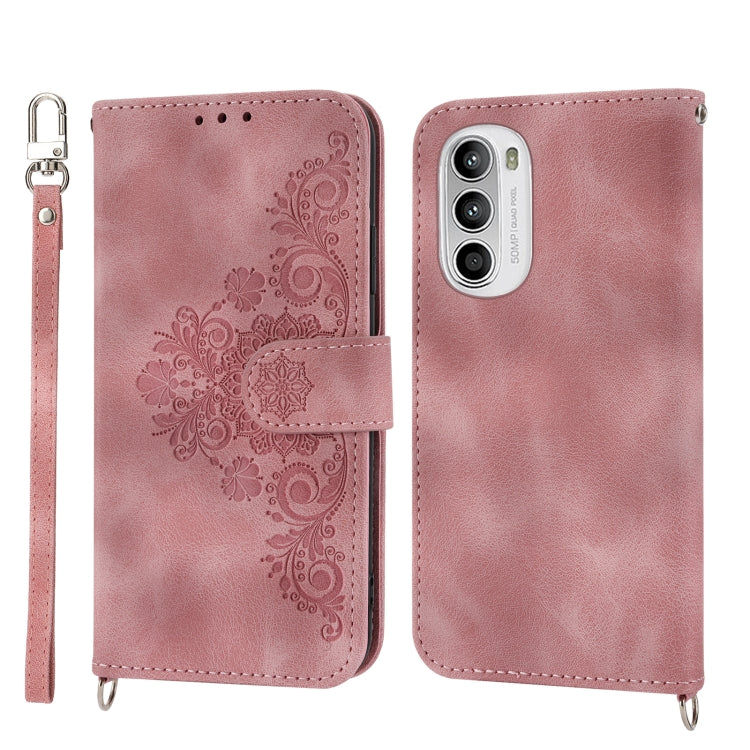 For OPPO A1 Pro Skin-feel Flowers Embossed Wallet Leather Phone Case