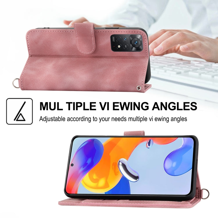 For Xiaomi Redmi K60/K60 Pro Skin-feel Flowers Embossed Wallet Leather Phone Case