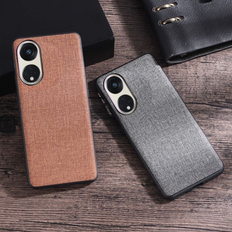 For OPPO Reno8 T 5G Cloth Texture PU + TPU Phone Case