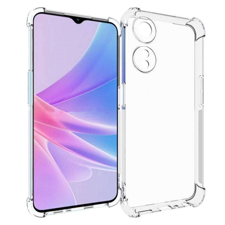 For OPPO A58 / A58X / A78 Shockproof Non-slip Thickening TPU Phone Case(Transparent)