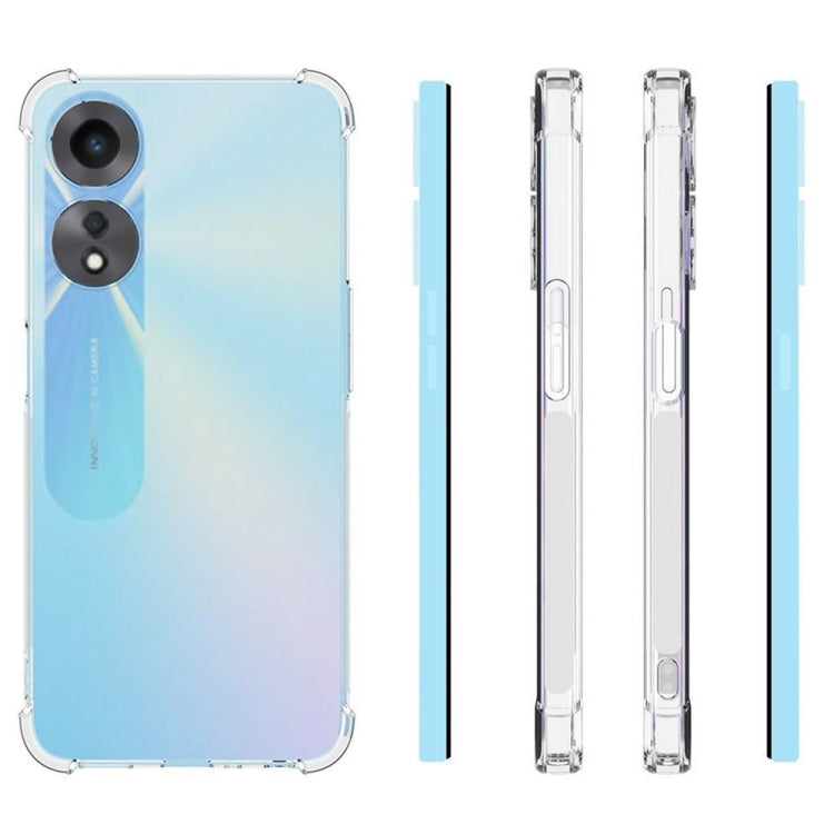 For OPPO A58 / A58X / A78 Shockproof Non-slip Thickening TPU Phone Case(Transparent)