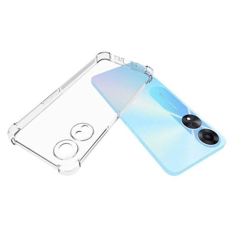 For OPPO A58 / A58X / A78 Shockproof Non-slip Thickening TPU Phone Case(Transparent)