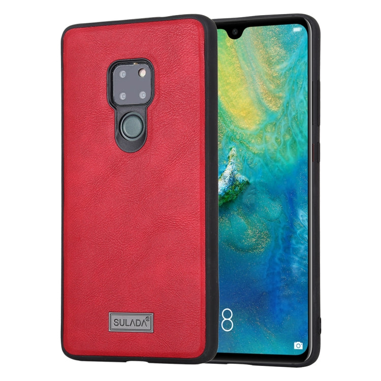 For Huawei Mate 20 SULADA Shockproof TPU + Handmade Leather Protective Case