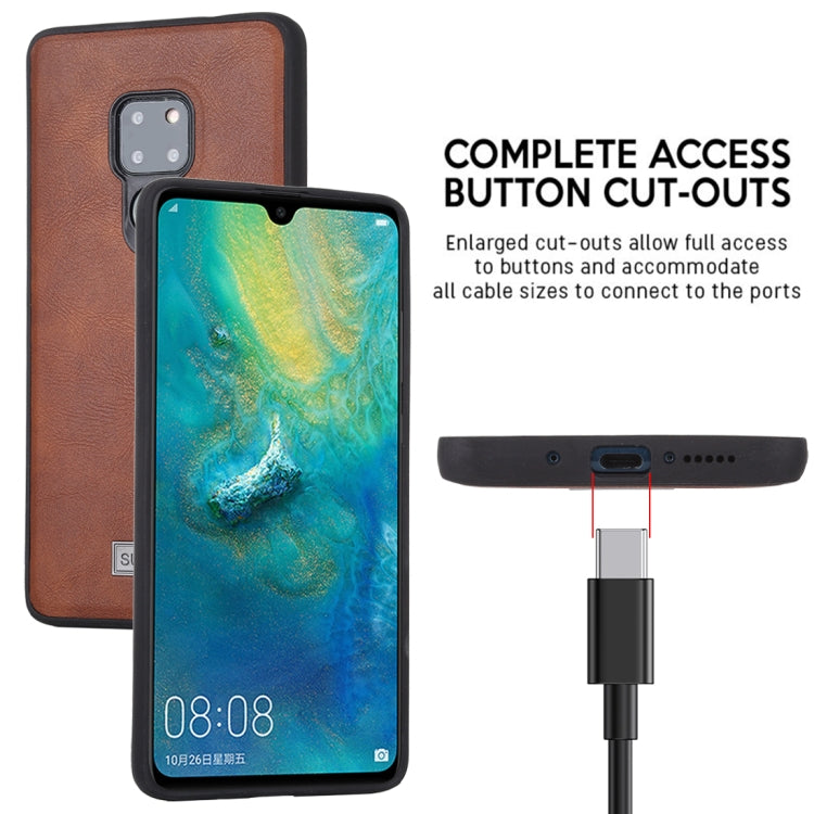 For Huawei Mate 20 SULADA Shockproof TPU + Handmade Leather Protective Case