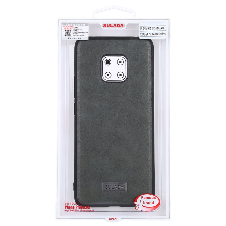 For Huawei Mate 20 Pro SULADA Shockproof TPU + Handmade Leather Protective Case