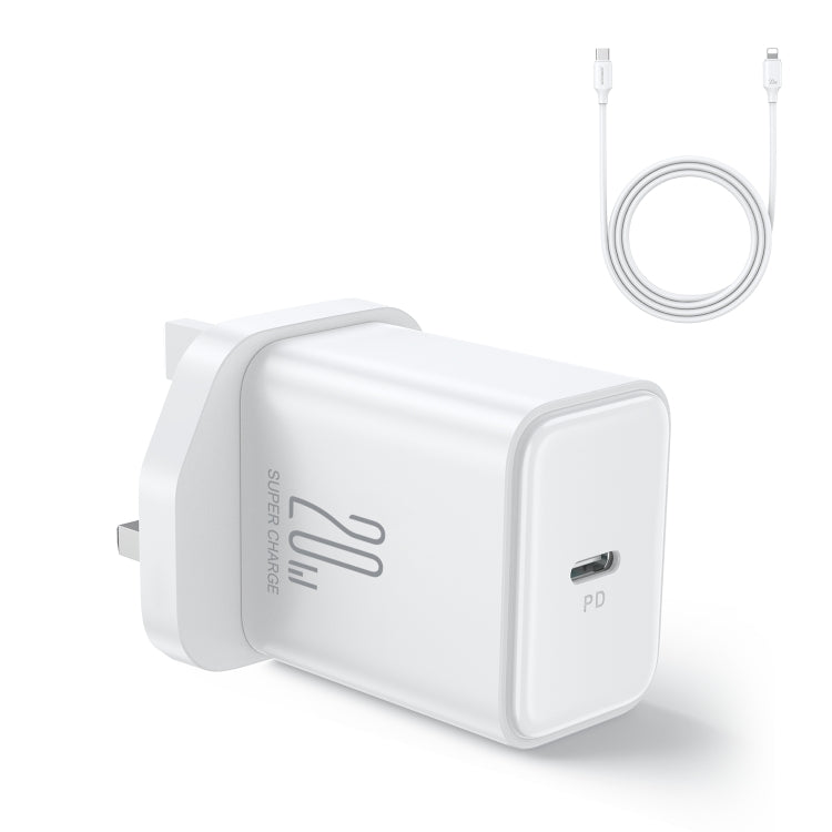 JOYROOM TCF06 Flash Series 20W USB-C/Type-C Single Port Charger Set, Specification:UK Plug