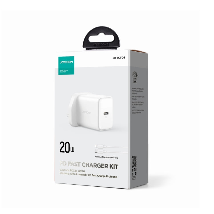 JOYROOM TCF06 Flash Series 20W USB-C/Type-C Single Port Charger Set, Specification:UK Plug