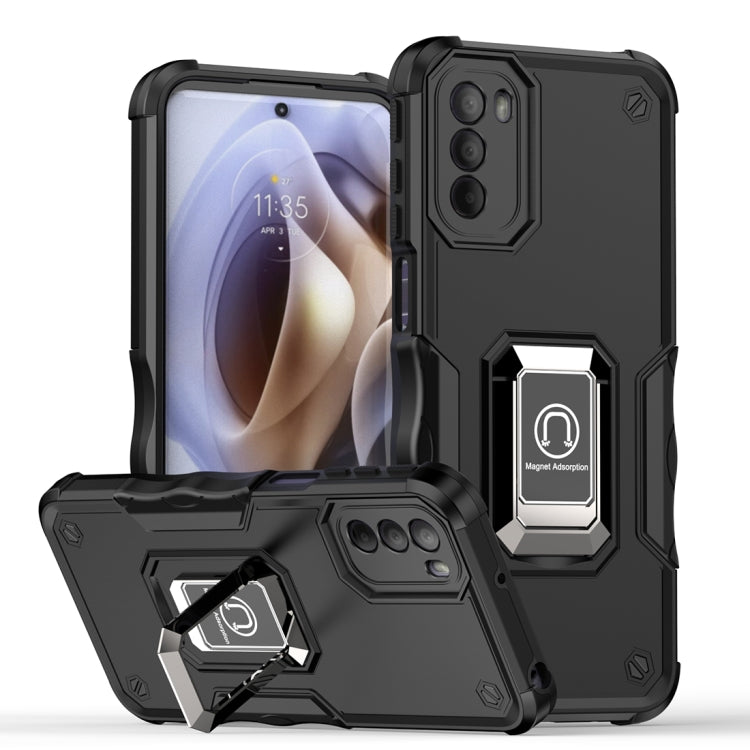 For Motorola Moto G31 / G41 Non-slip Shockproof Armor Phone Case with Ring Holder