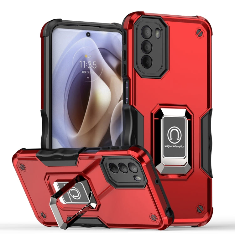 For Motorola Moto G31 / G41 Non-slip Shockproof Armor Phone Case with Ring Holder