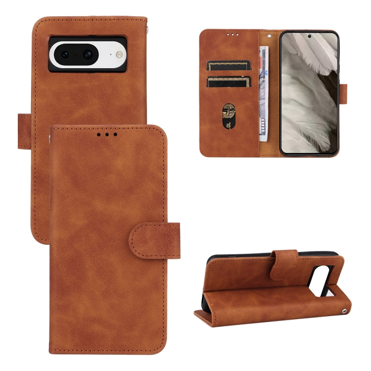 For Google Pixel 8 Skin Feel Magnetic Flip Leather Phone Case